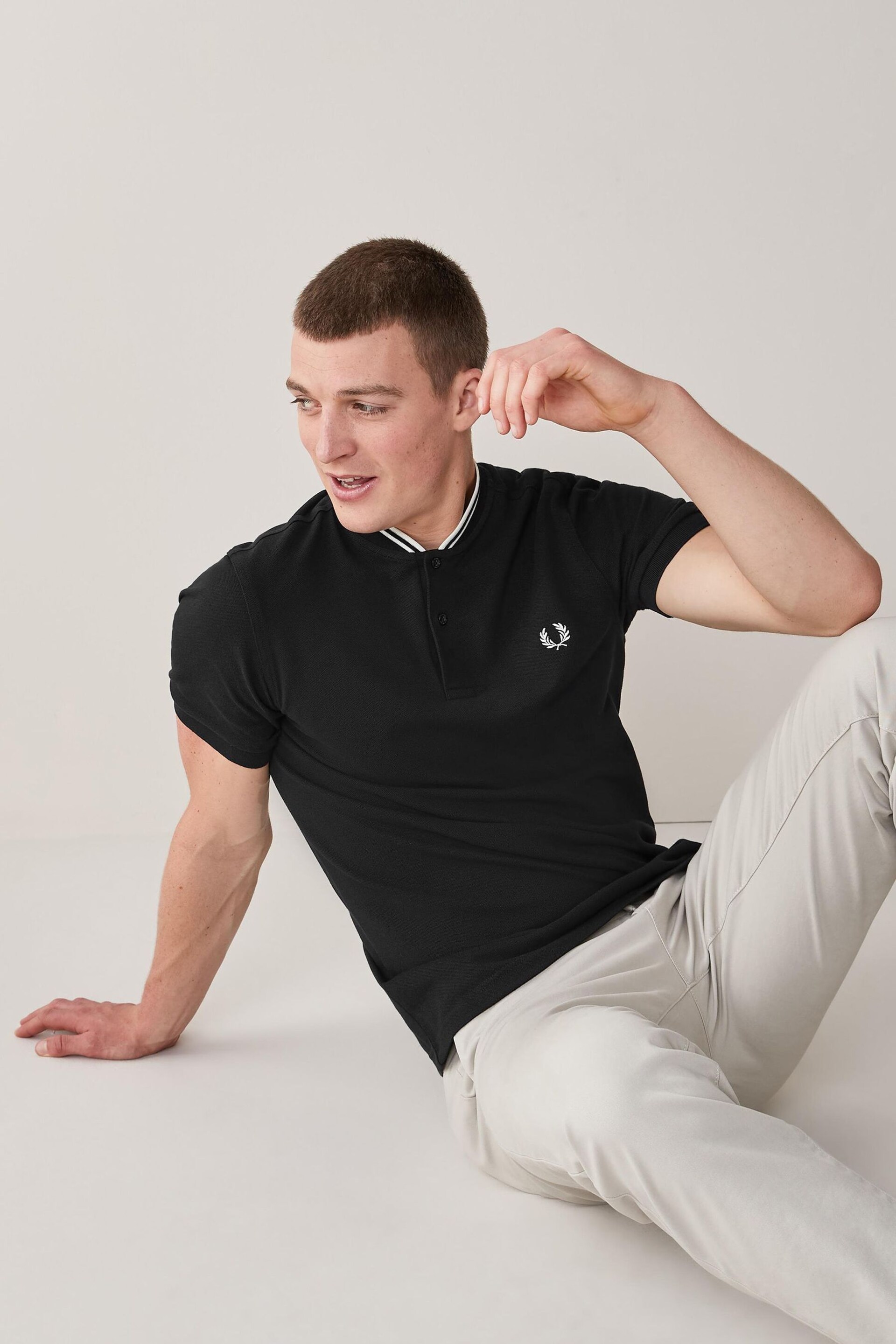 Fred Perry Bomber Collar Polo Shirt - Image 1 of 8