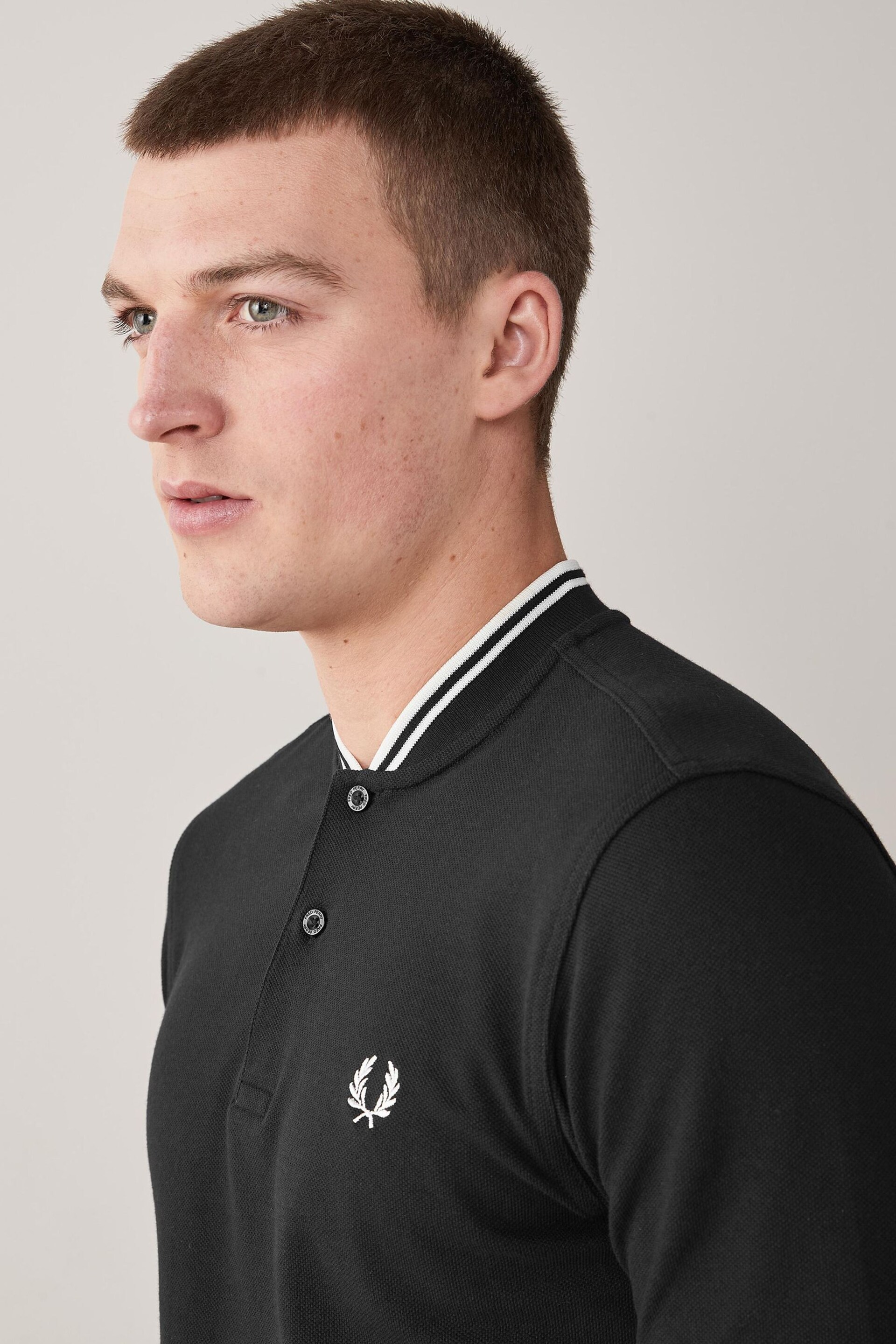 Fred Perry Bomber Collar Polo Shirt - Image 4 of 8