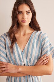 Boden Blue Linen Kaftan Maxi Dress - Image 6 of 7