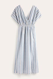 Boden Blue Linen Kaftan Maxi Dress - Image 7 of 7