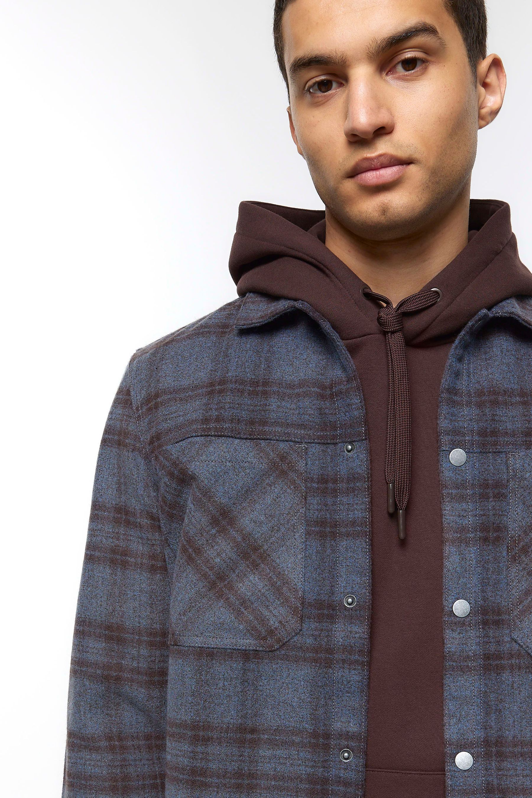 River island check contamination jacket