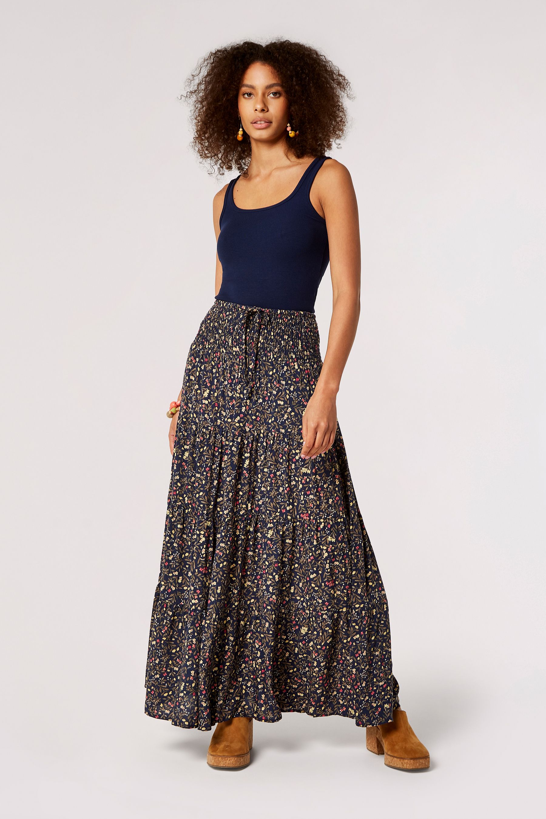 Apricot navy dress clearance