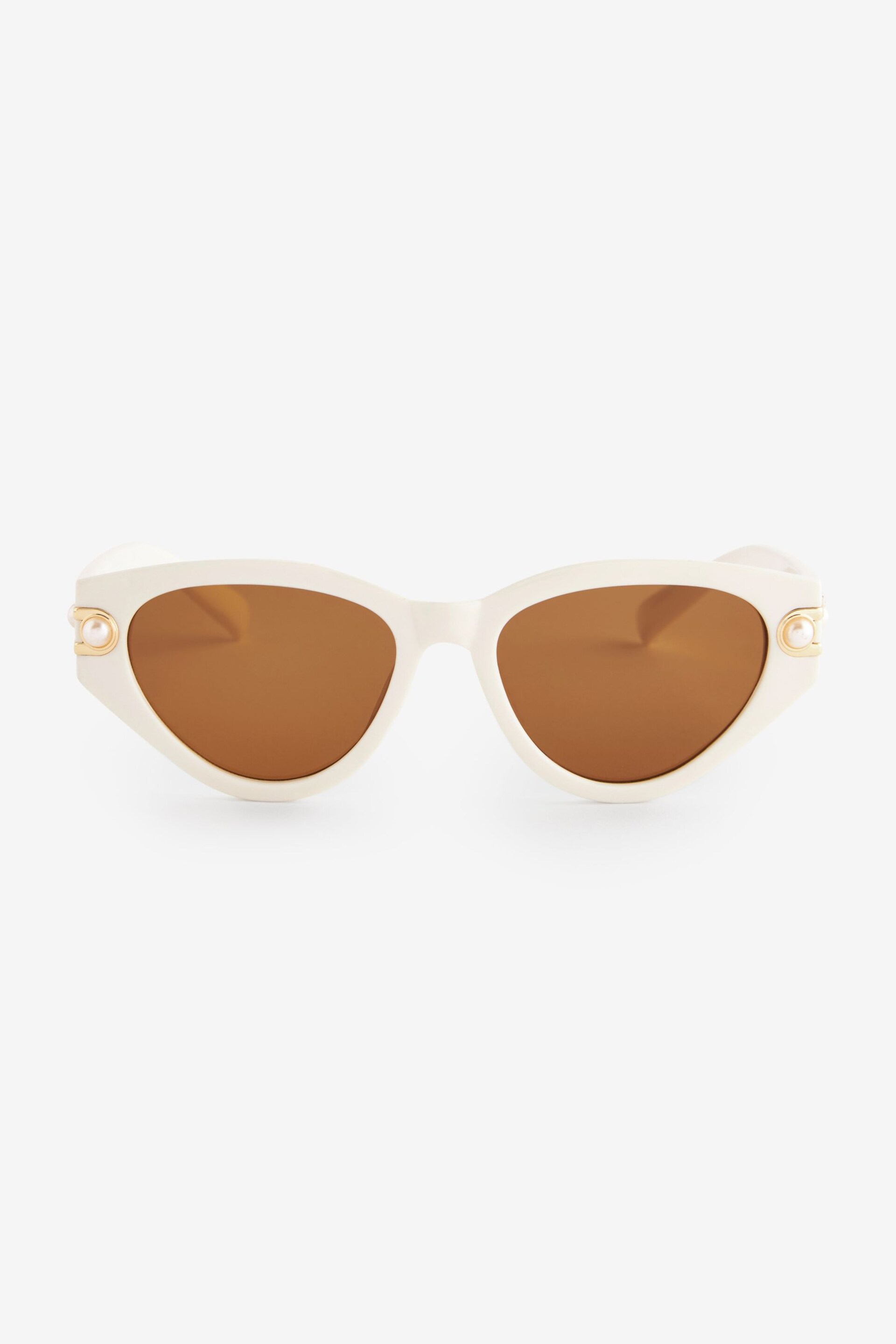 Cream Polarized Pearl Cateye Sunglasses - Image 4 of 5