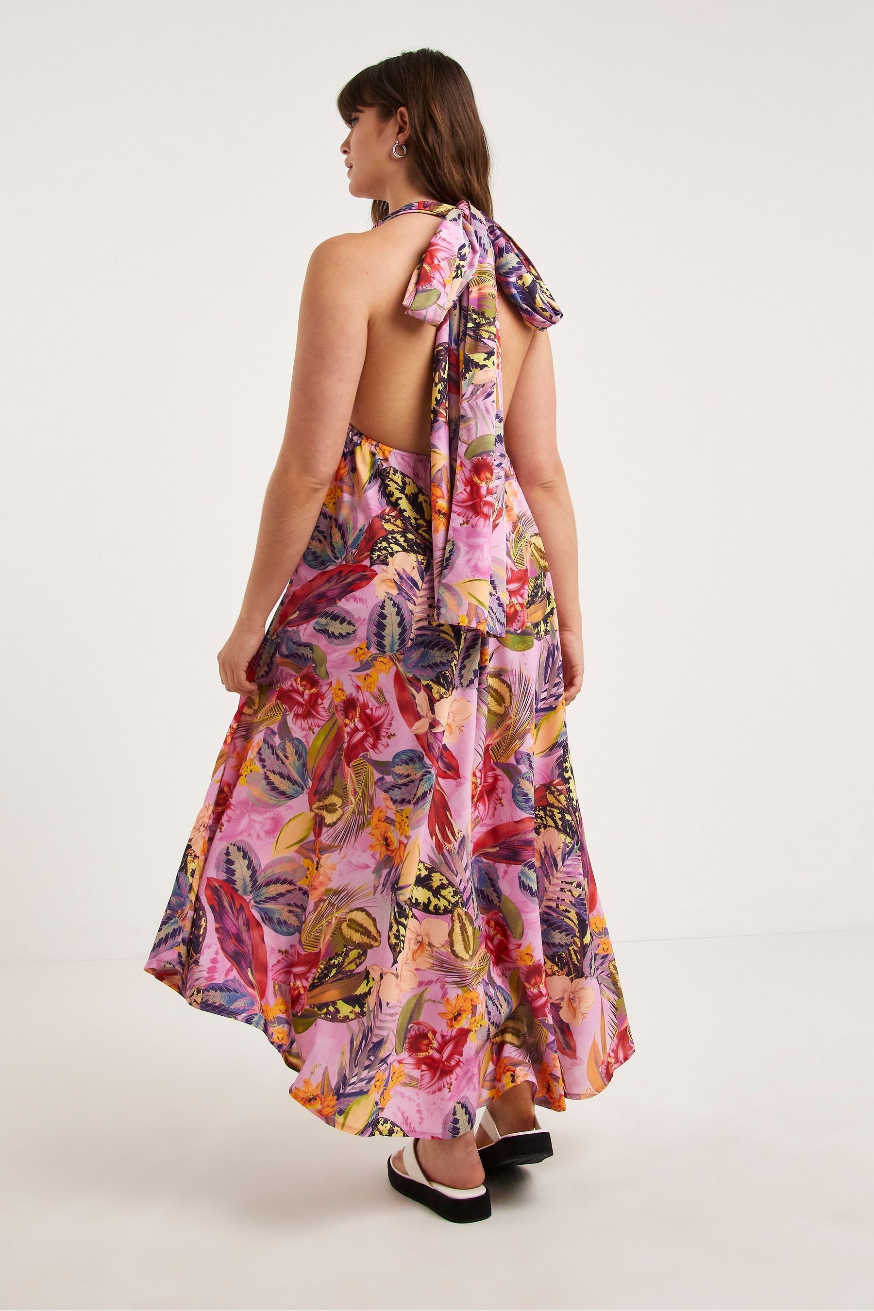 Buy Figleaves Pink Floral Fiji Halterneck Beach Dress from Next Luxembourg