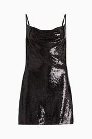 AllSaints Black Haddi Sequin Dress - Image 7 of 7