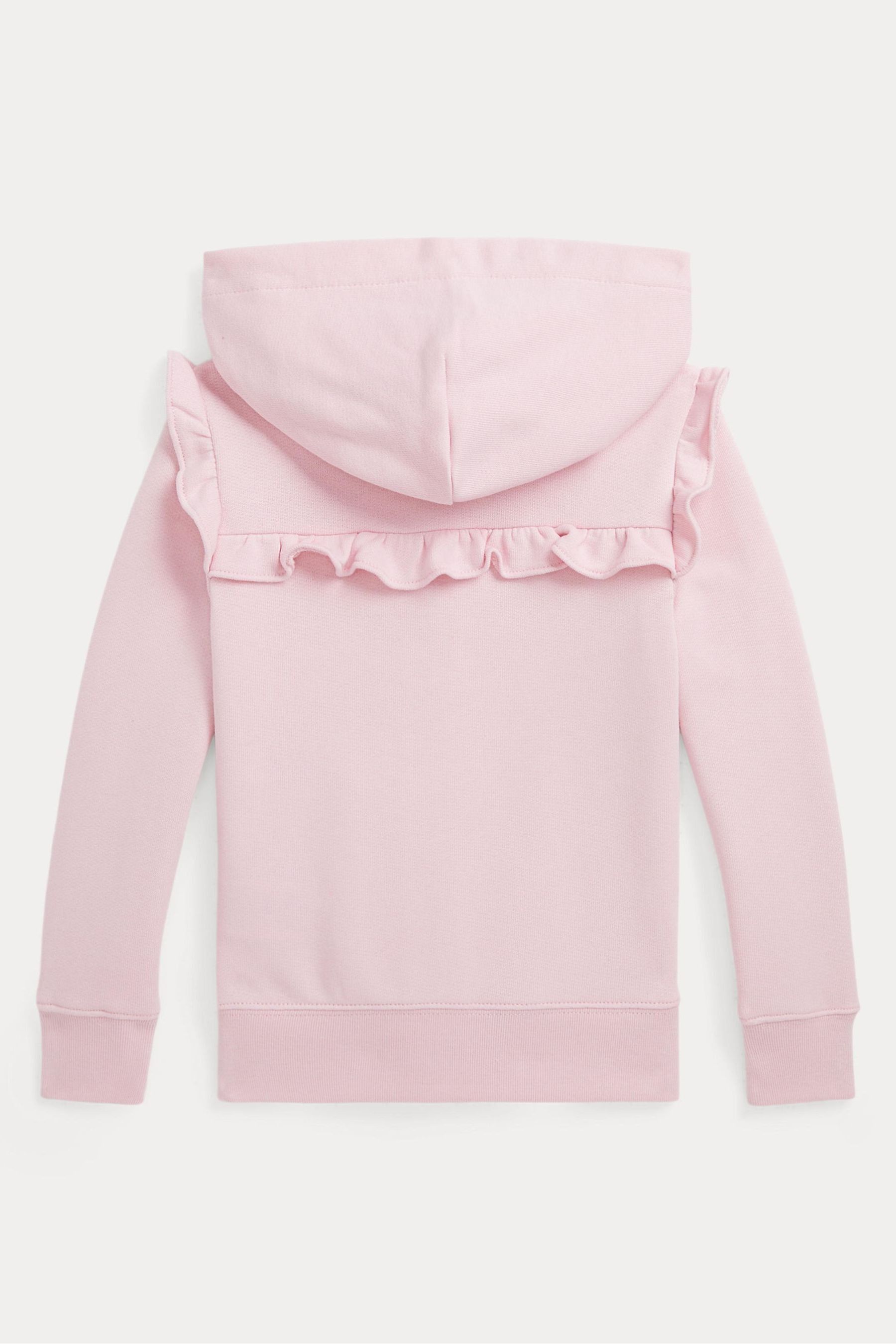 Buy Polo Ralph Lauren Girls Light Pink Ruffled Terry Zip Up Hoodie from Next Luxembourg