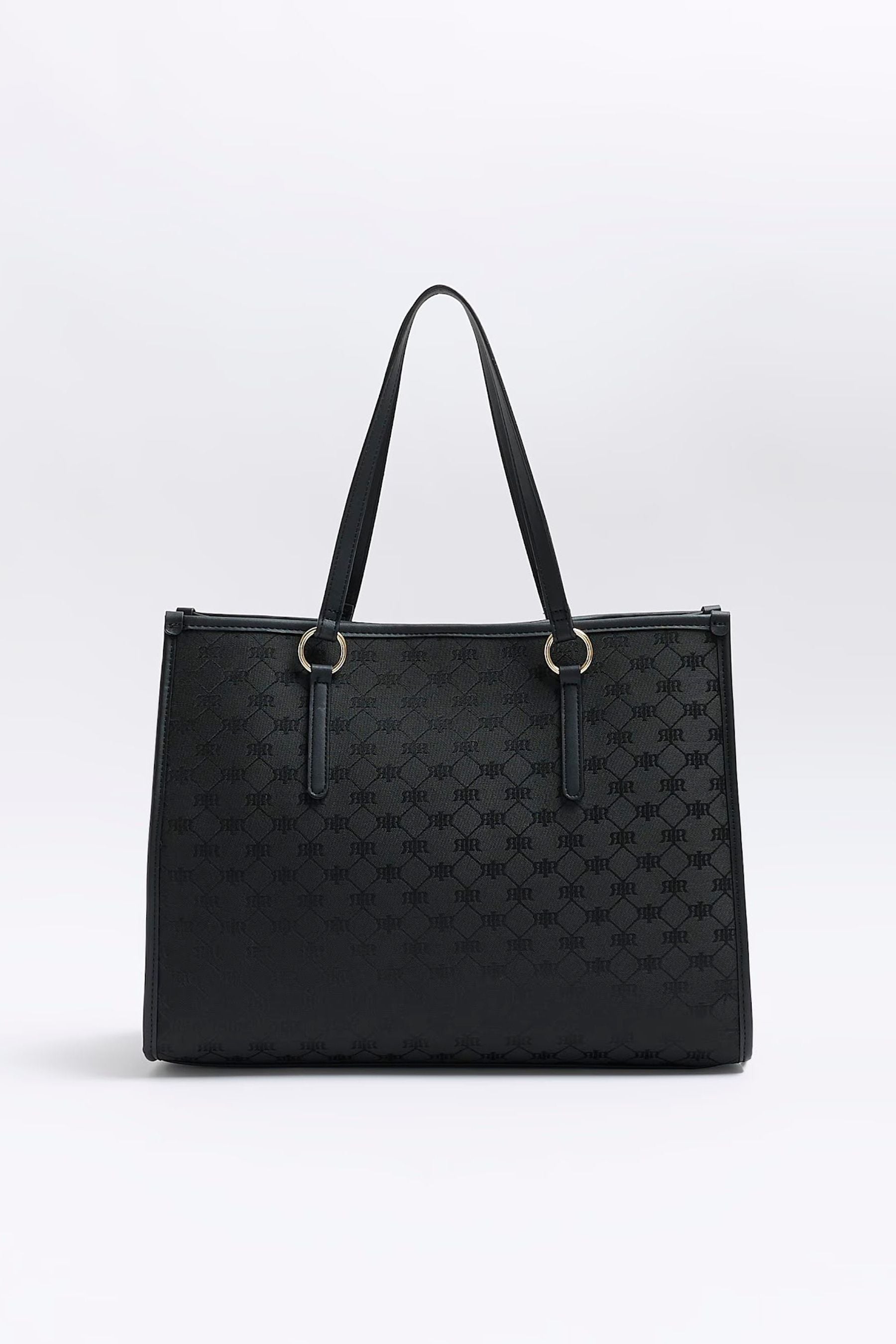 River island black fur bag sales