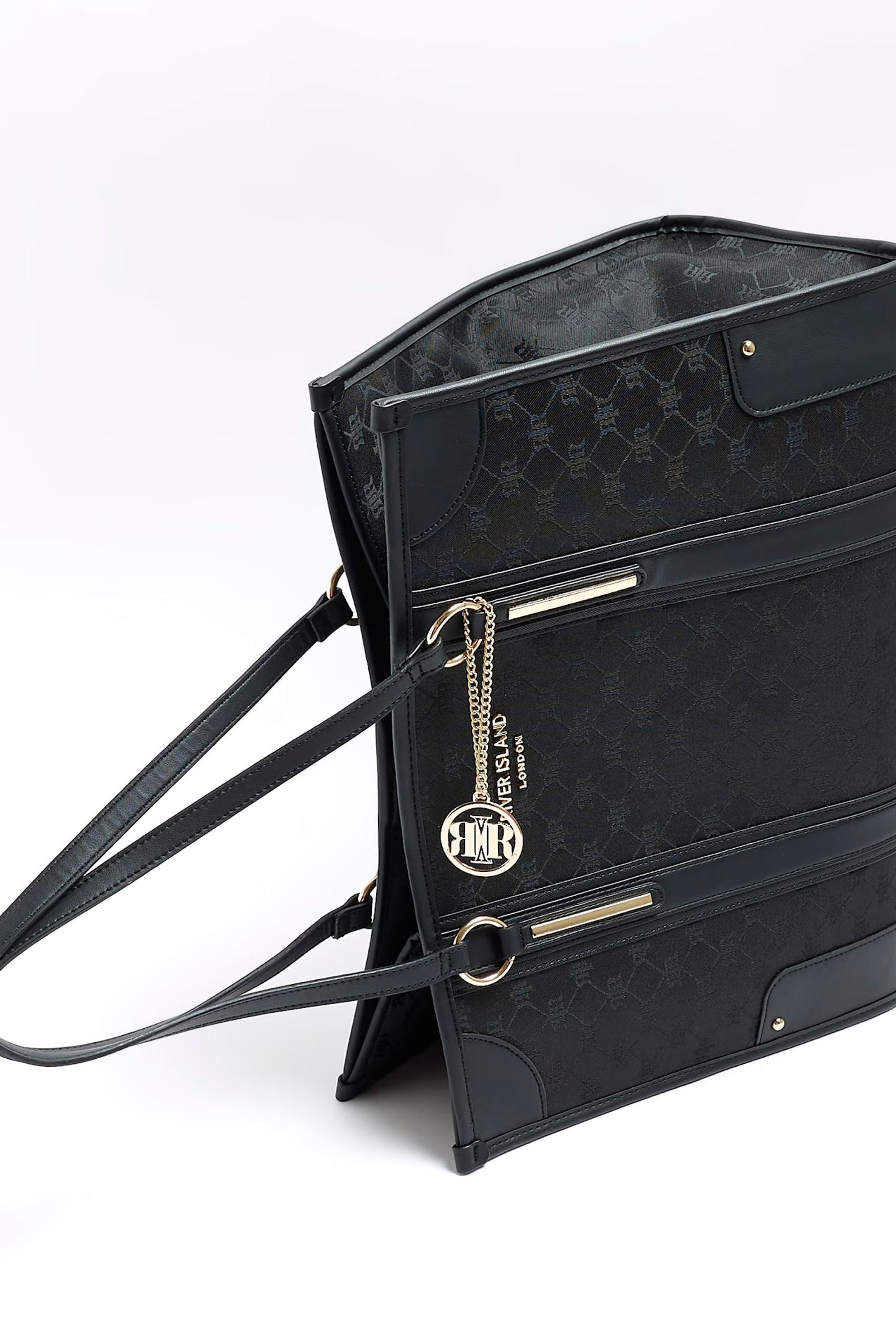 Buy River Island Black Jacquard Panel Shopper Bag from Next Luxembourg