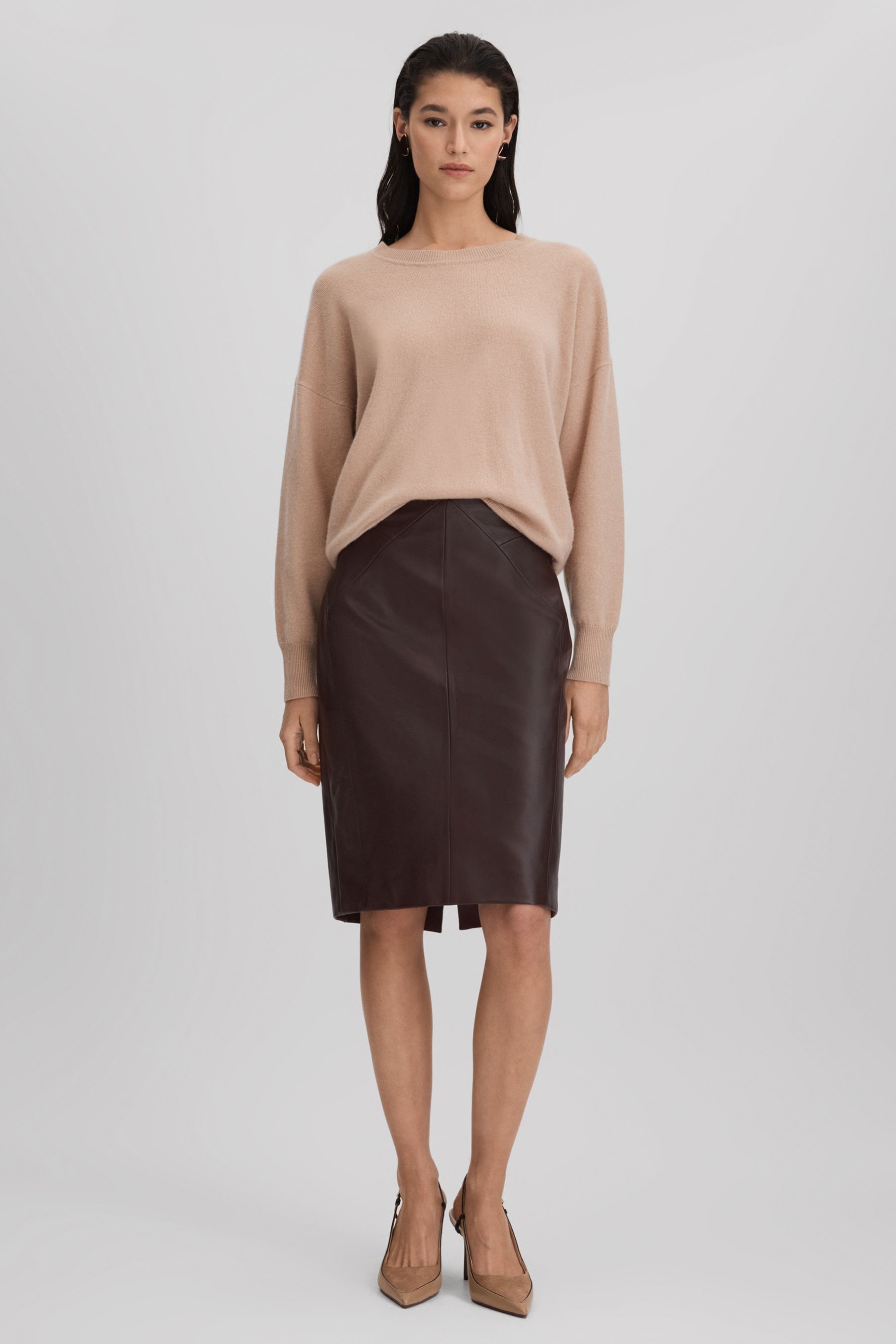 Reiss leather skirt store