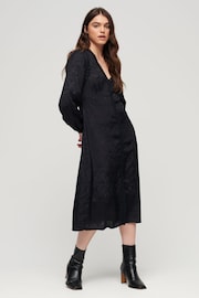 Superdry Black Lace Trim Midi Dress - Image 2 of 6