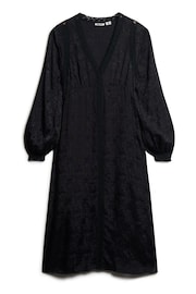 Superdry Black Lace Trim Midi Dress - Image 4 of 6