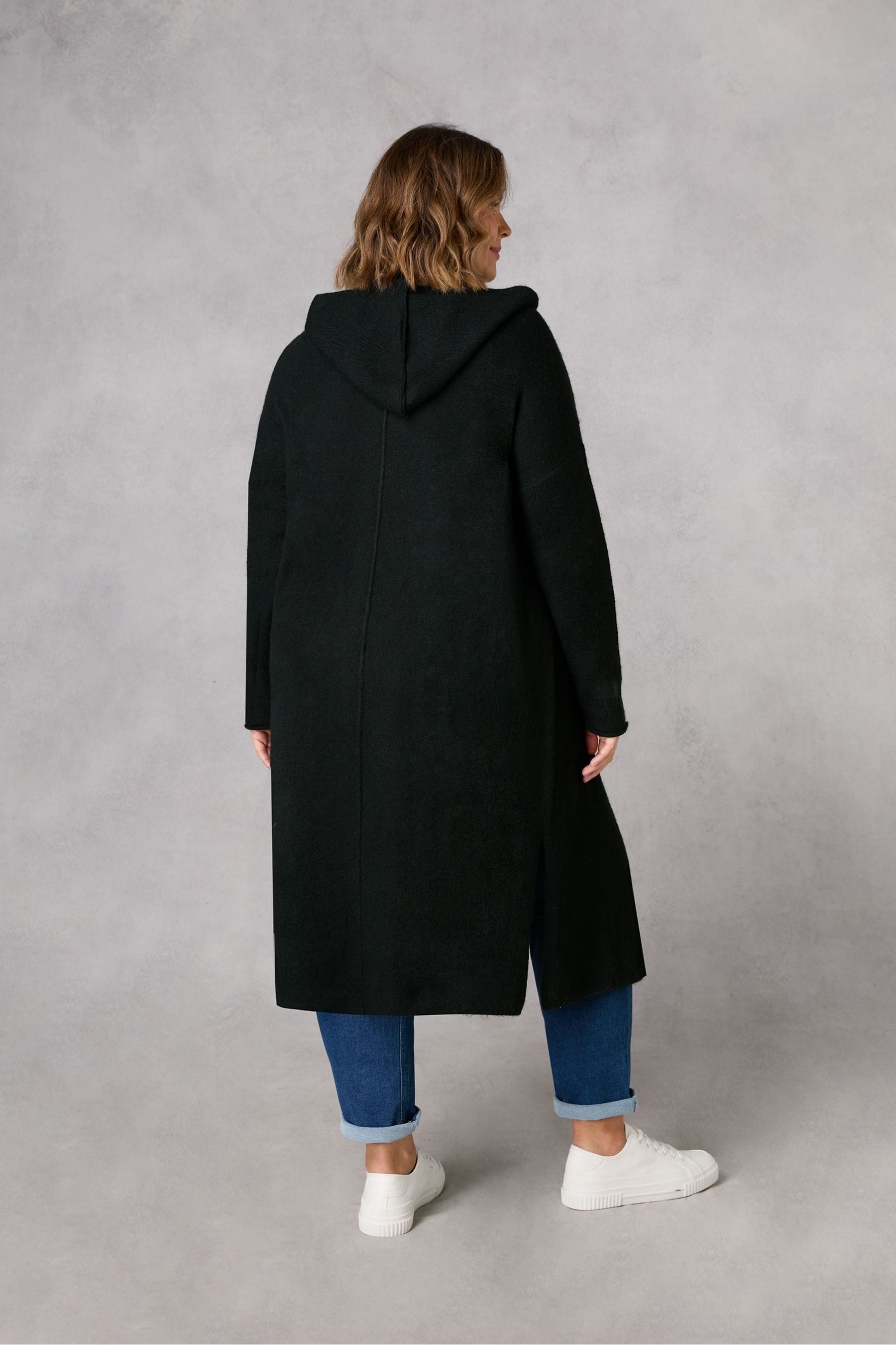 Black hooded clearance long cardigan