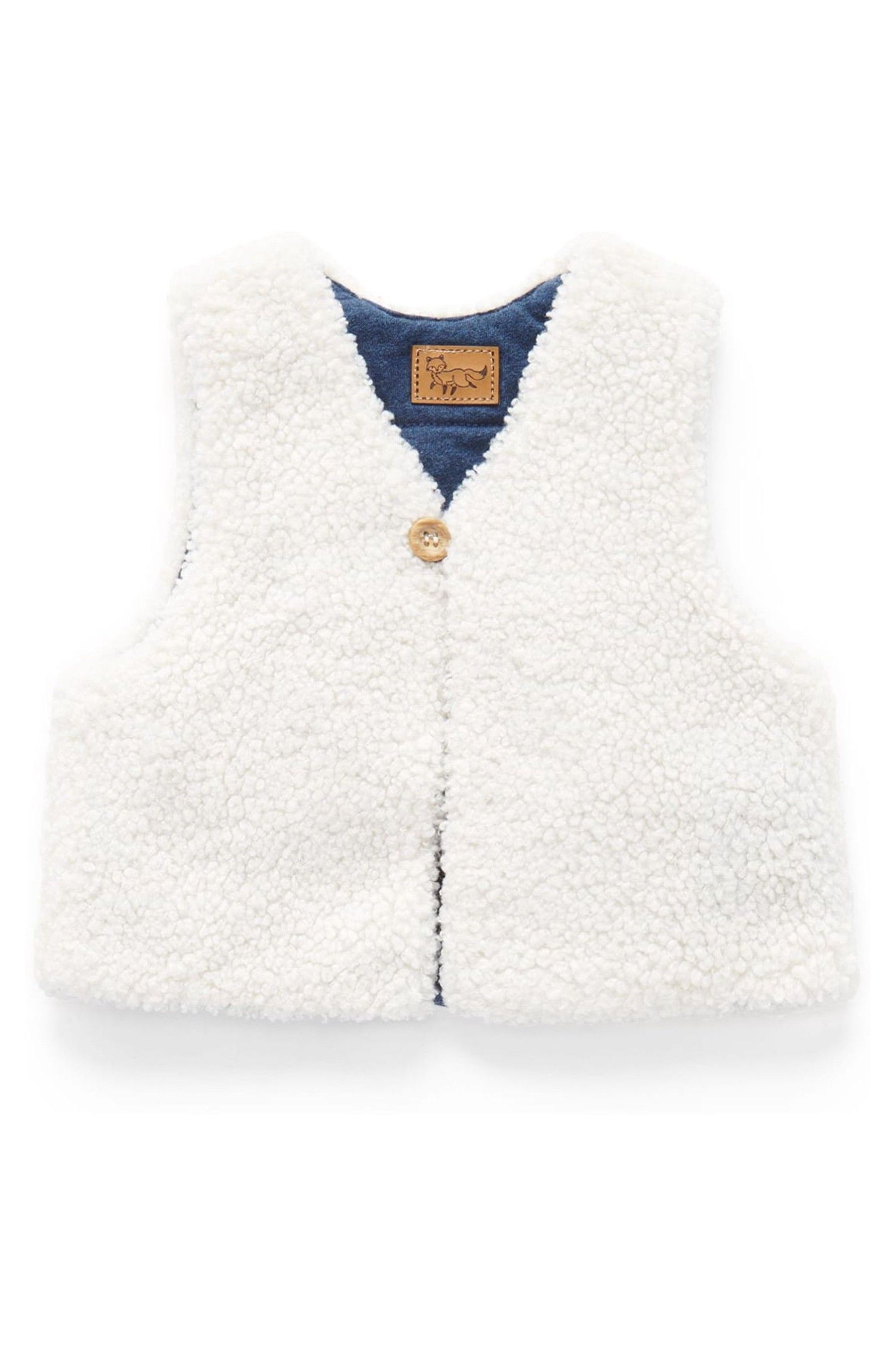 Buy Purebaby Reversible Borg Baby Gilet Waistcoat from Next Luxembourg