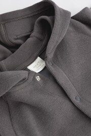 Charcoal Grey Slogan Back Hooded Jersey Baby Jacket - Image 4 of 8