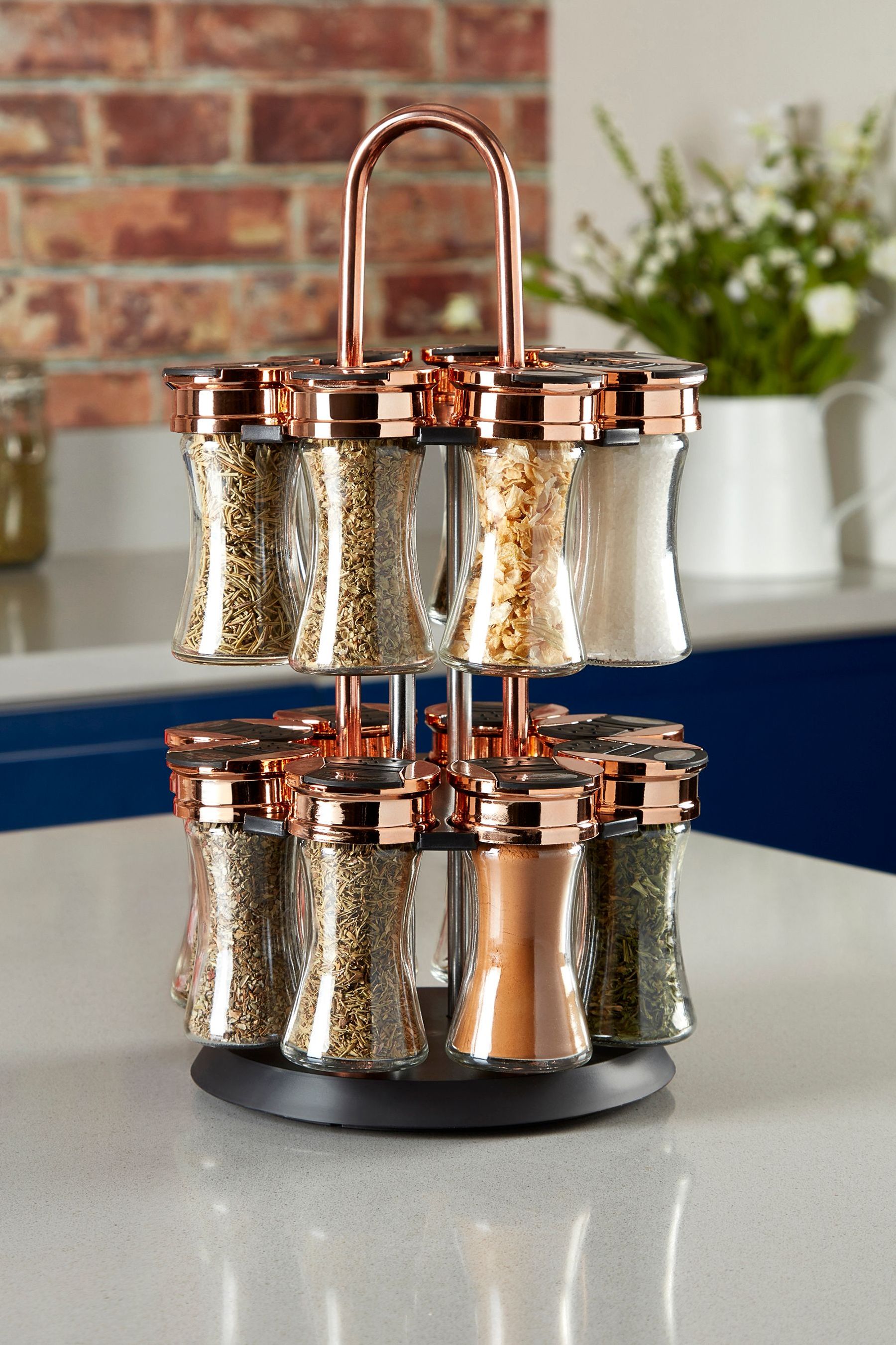 Buy Tower Black Rotating Spice Rack 16 Jars Set from the Next UK