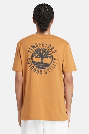 Timberland Short Sleeve Back Logo Graphic Brown T-Shirt
