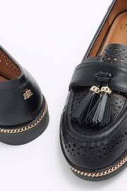 River Island Black Laser Cut Tassle Loafers - Image 4 of 4