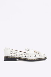 River Island White Laser Cut Tassle Loafers - Image 1 of 4