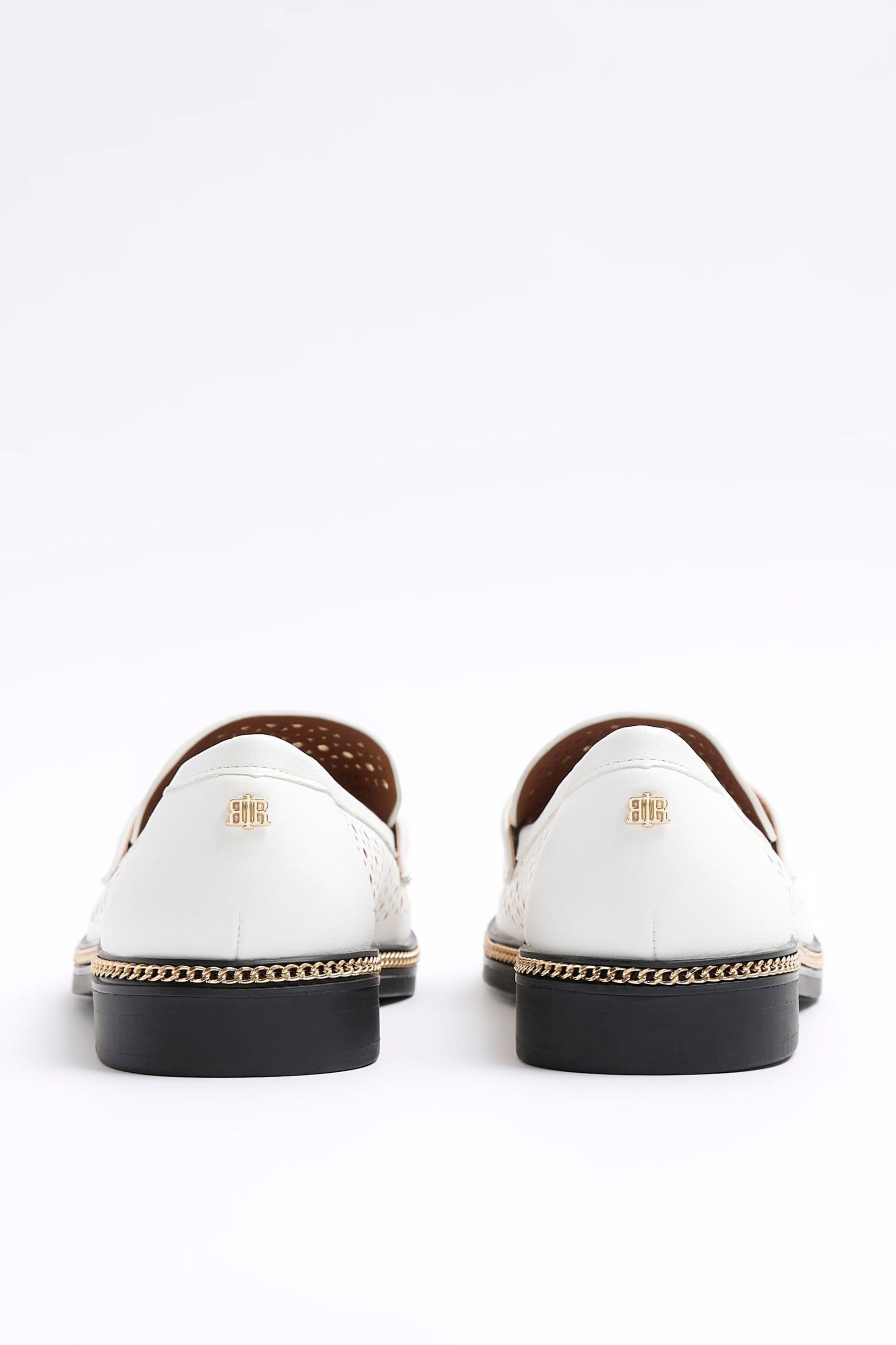 River Island White Laser Cut Tassle Loafers - Image 3 of 4