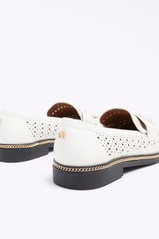 River Island White Laser Cut Tassle Loafers - Image 4 of 4