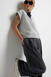 River Island Grey Wide Leg Pleated Clean Trousers - Image 3 of 6