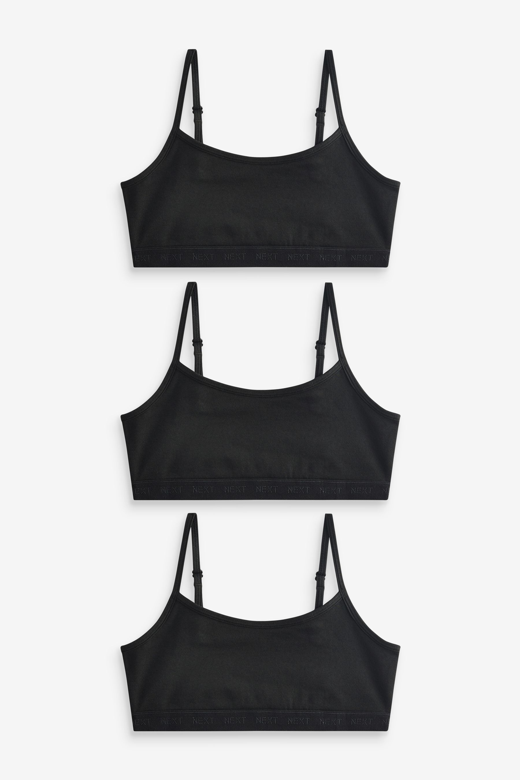 Buy Black Strappy Crop Top 3 Pack 5 16yrs from the Next UK