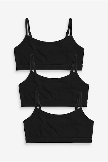 Black Strappy Crop Top 3 Pack (5-16yrs)