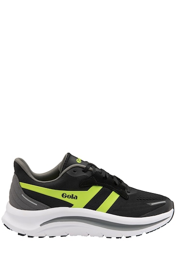 Gola Black Veris Tempo Recycled Mesh Lace-Up Mens Running Trainers