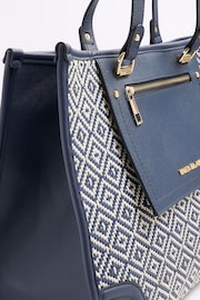 River Island Blue Weave Pocket Shopper Bag - Image 4 of 4