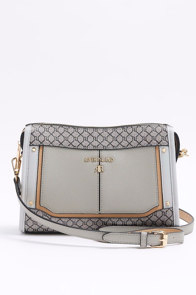 River Island Grey Cropped Panelled Cross-Body Bag - Image 1 of 4