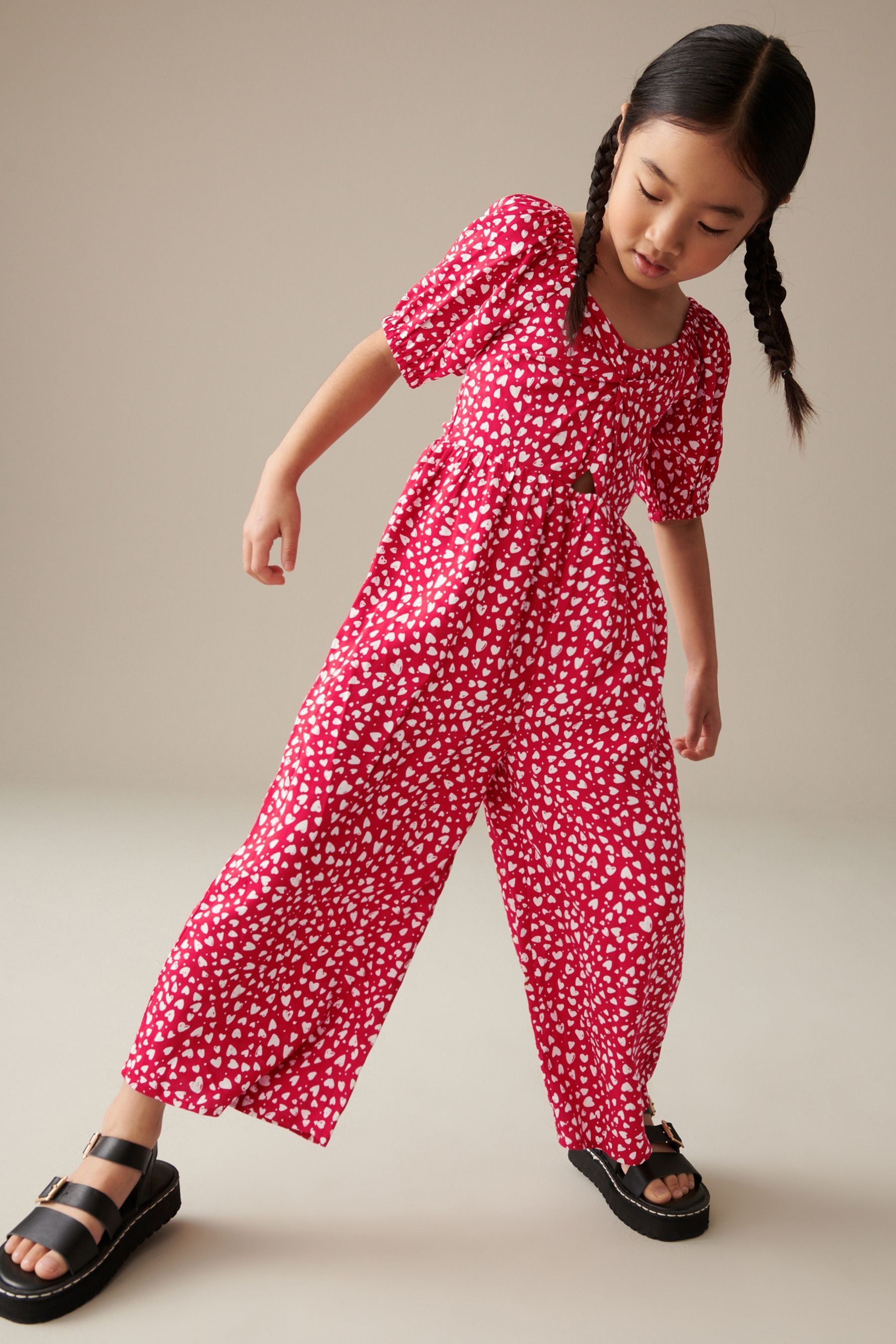 Buy Red Hearts Printed Jumpsuit 3 16yrs from Next Luxembourg