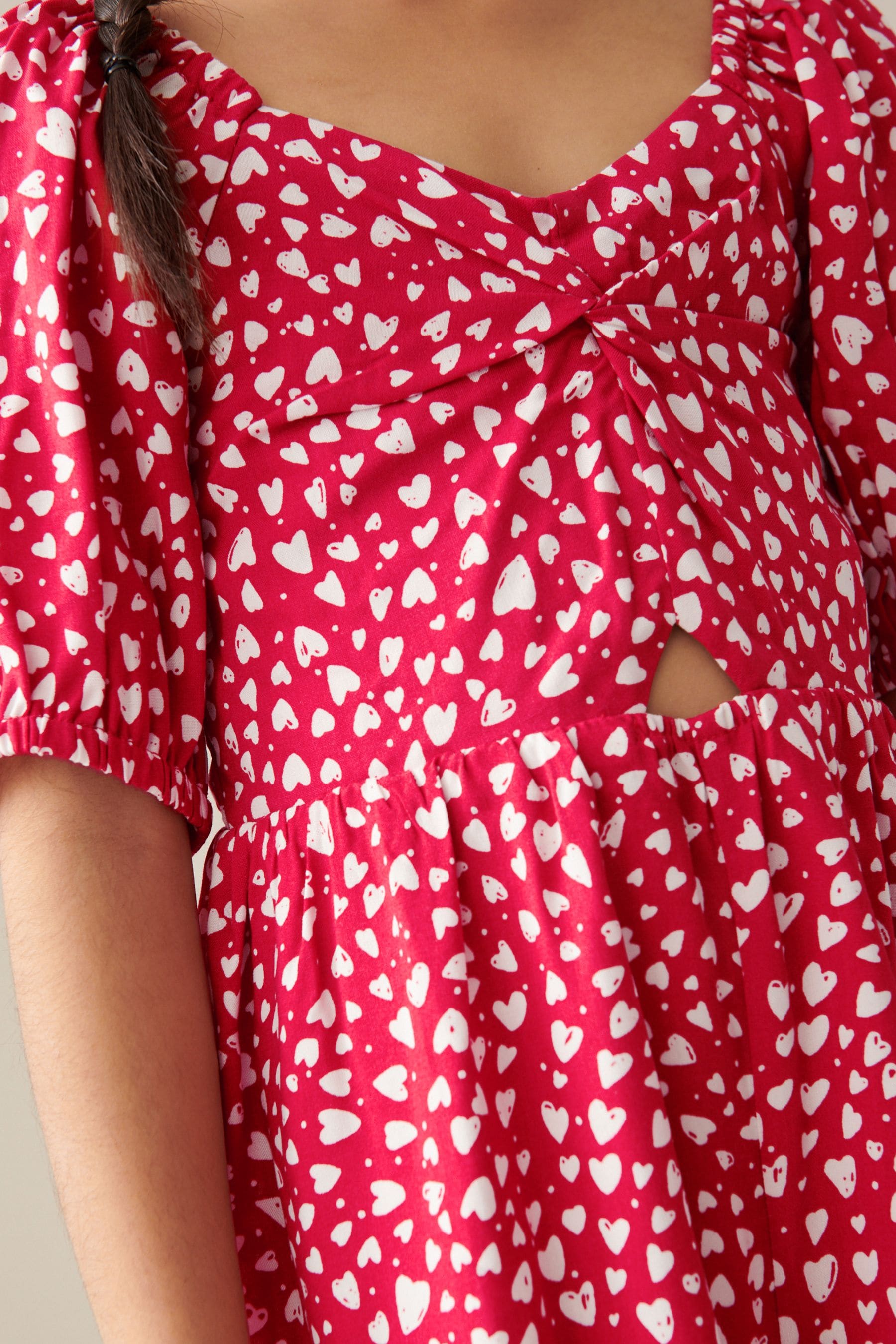 Red Hearts Printed Jumpsuit 3 16yrs