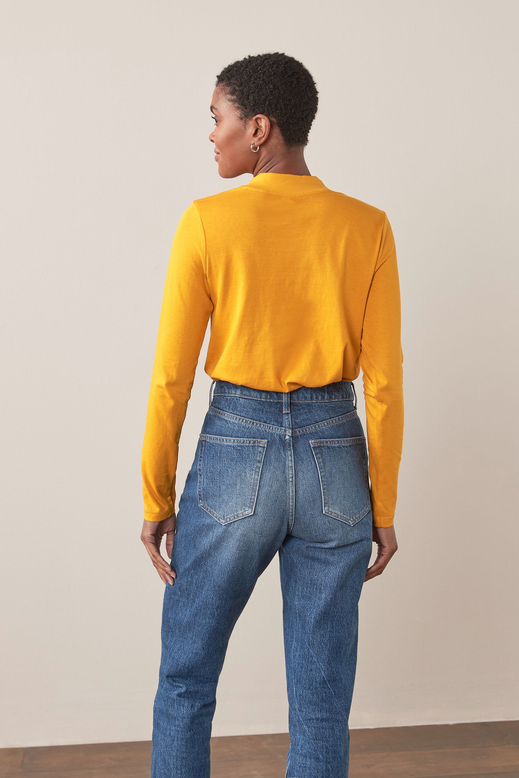 Yellow high neck on sale top