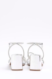 River Island Silver Clipped Tubular Heeled Sandals - Image 3 of 4