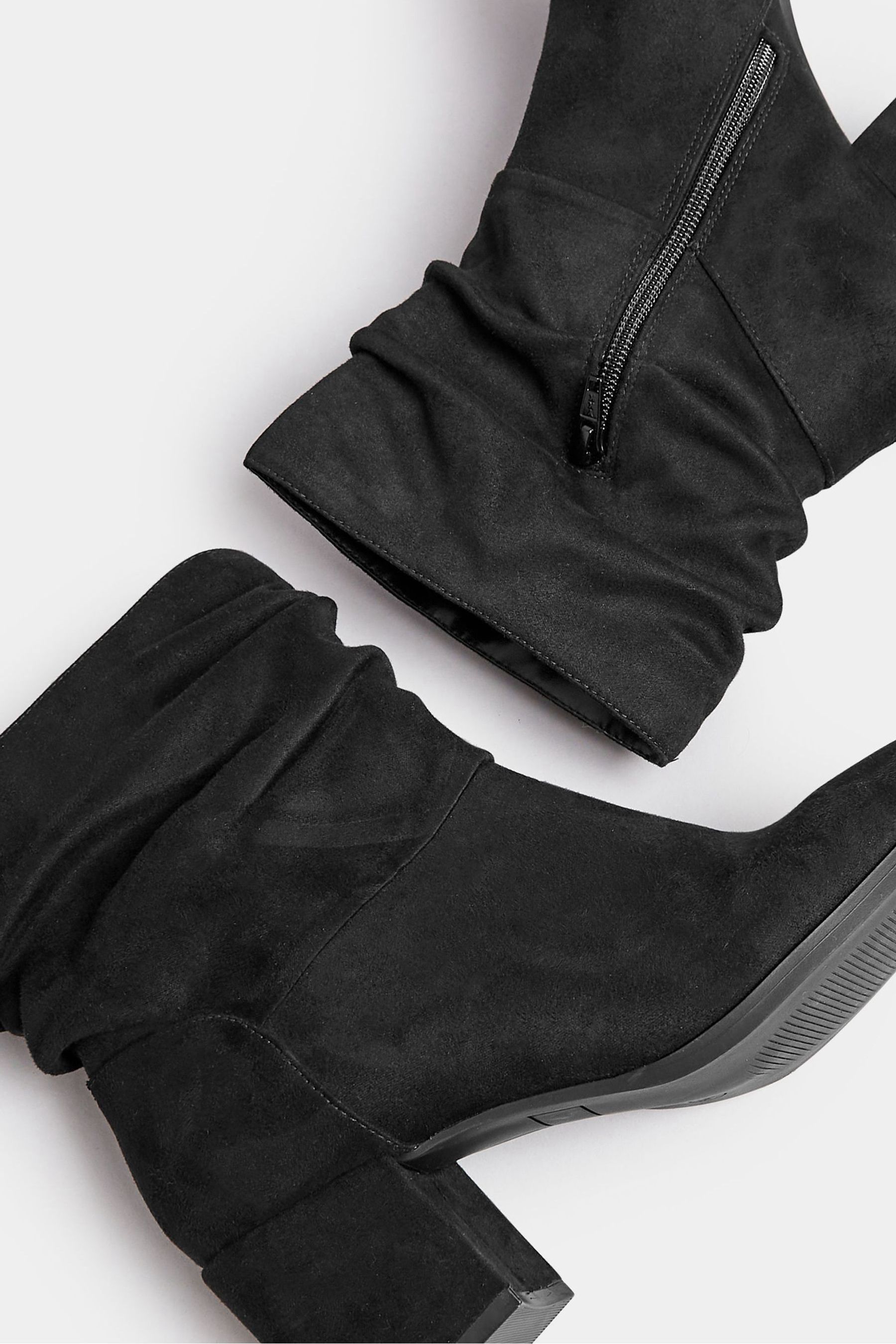 Buy Yours Curve Black Extra Wide Fit Slouch Ankle Micro Boots from the Next UK online shop