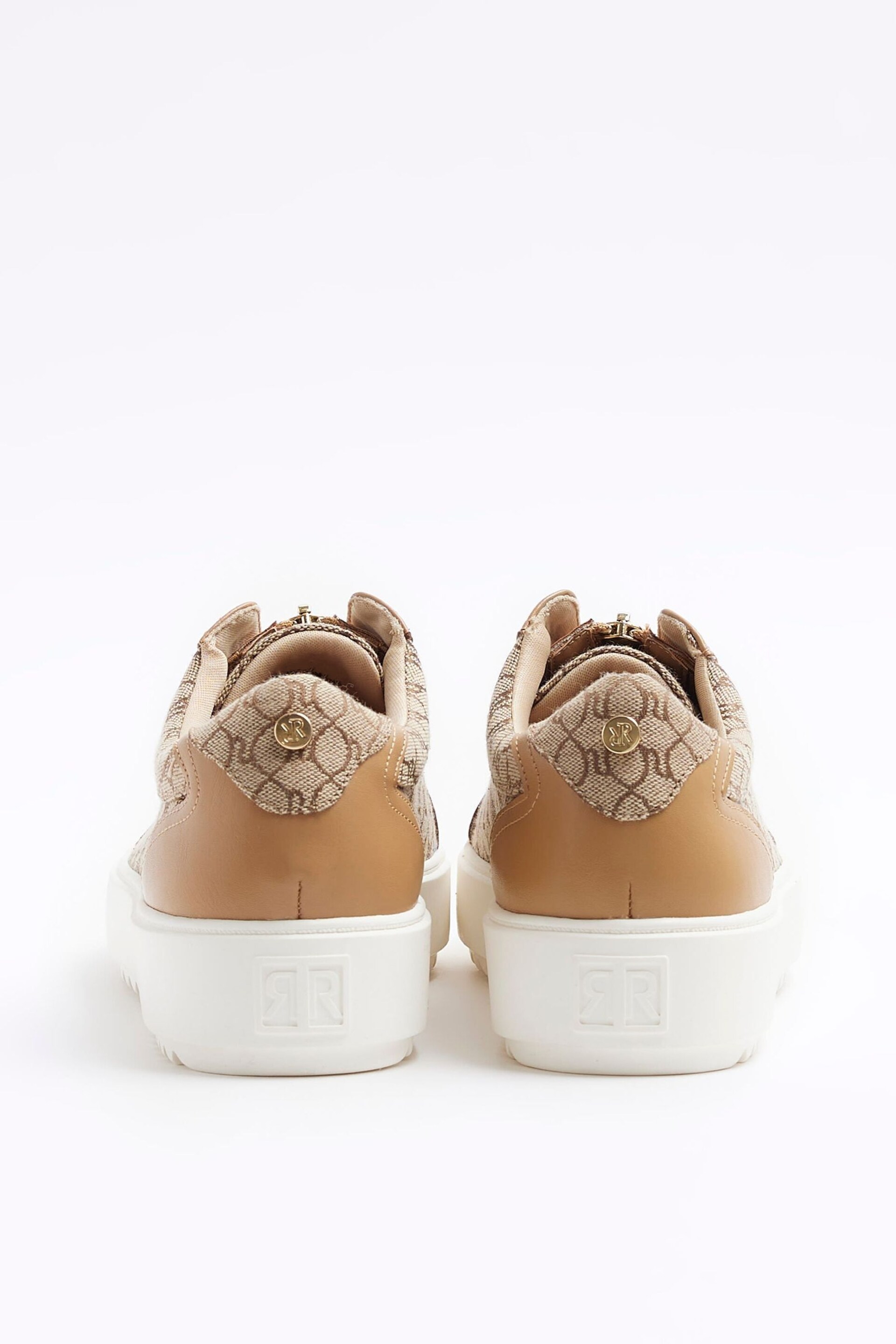 River Island Brown Slip-Ons Plimsole Trainers - Image 3 of 4
