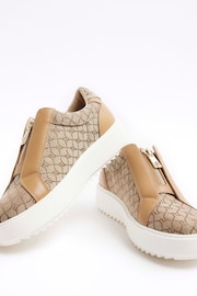 River Island Brown Slip-Ons Plimsole Trainers - Image 4 of 4