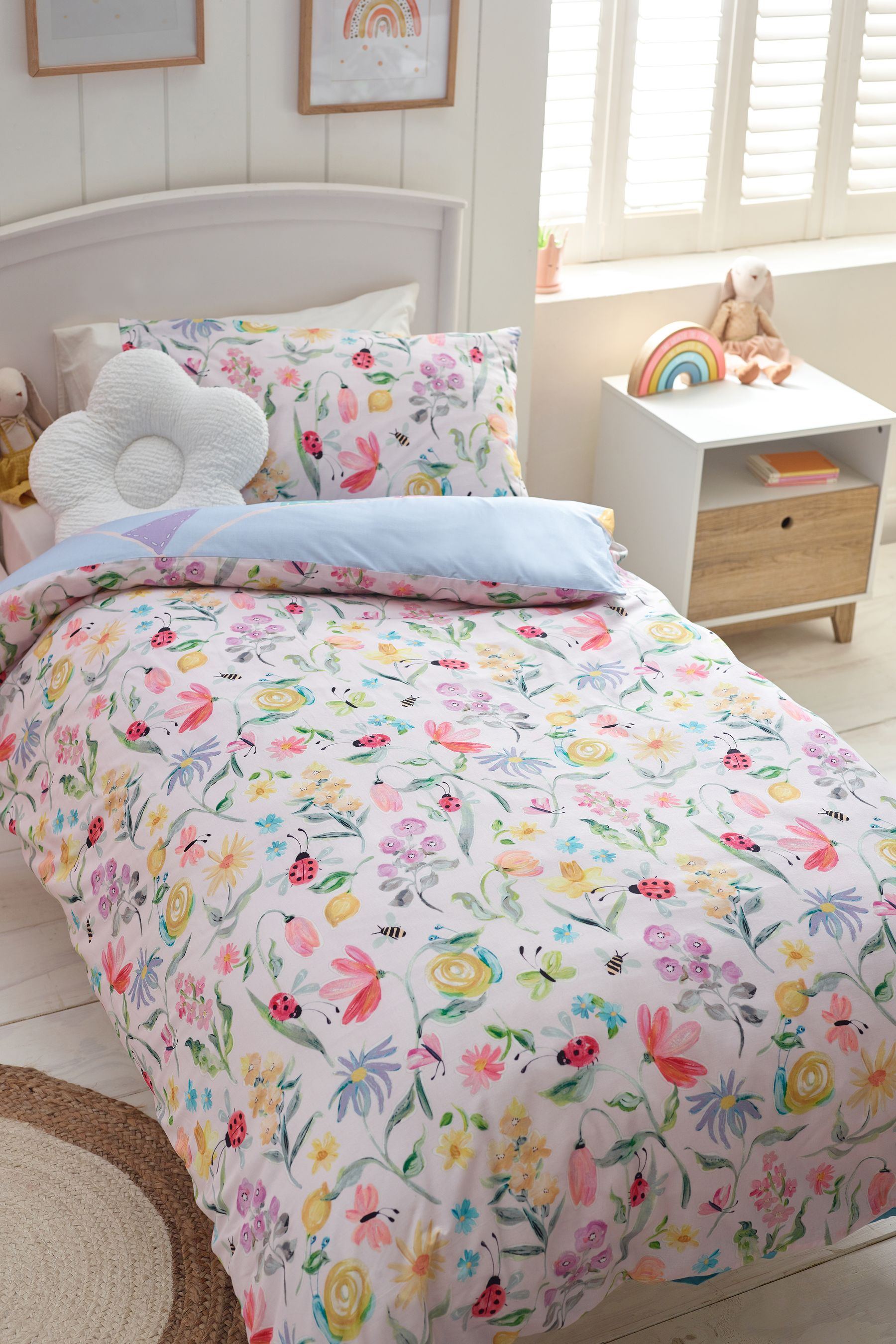 Buy Blue 100 Cotton Beautiful Bunny Scene Duvet Cover and Pillowcase Set from Next Luxembourg