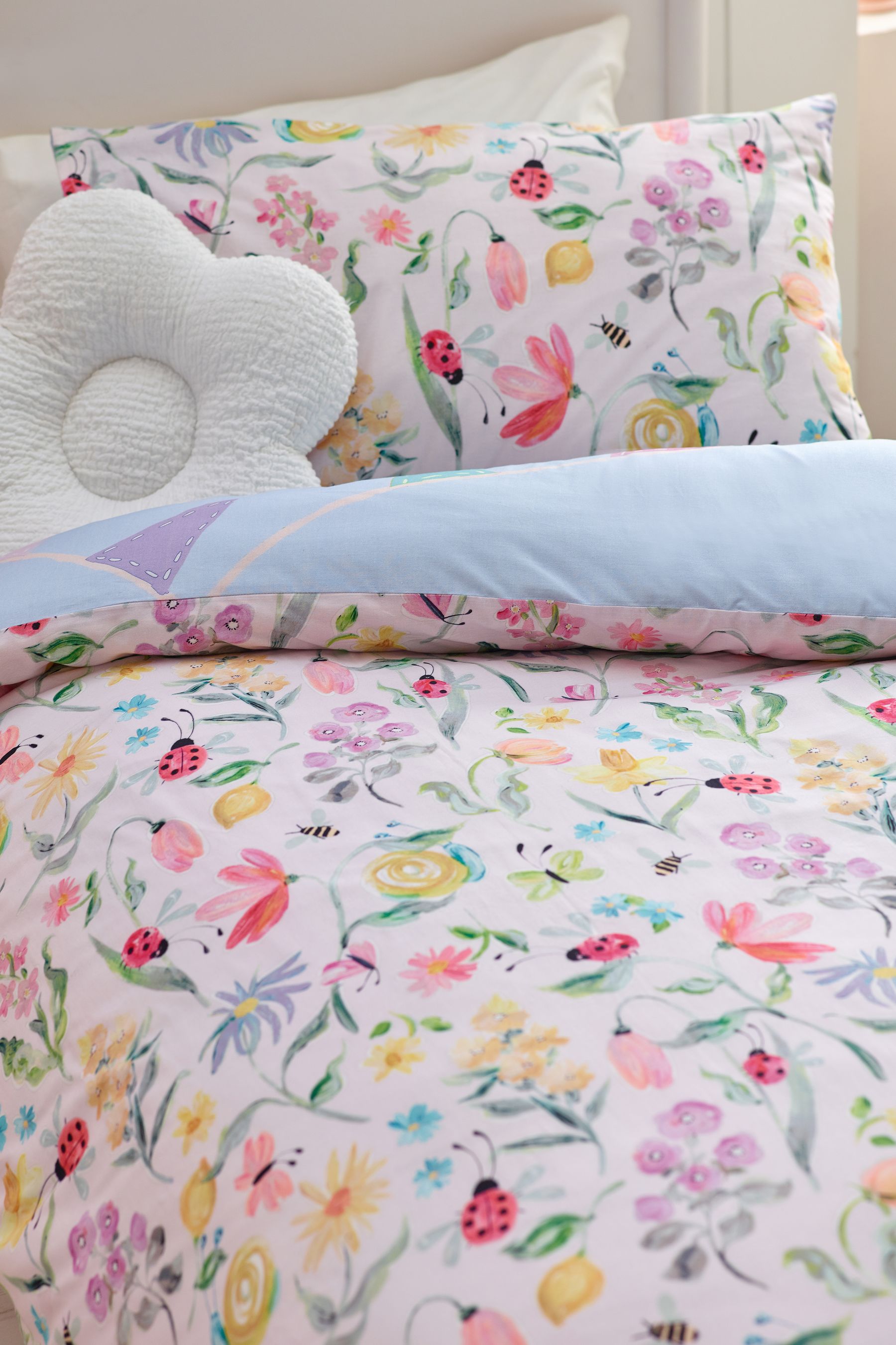 Buy Blue 100 Cotton Beautiful Bunny Scene Duvet Cover and Pillowcase Set from Next Luxembourg