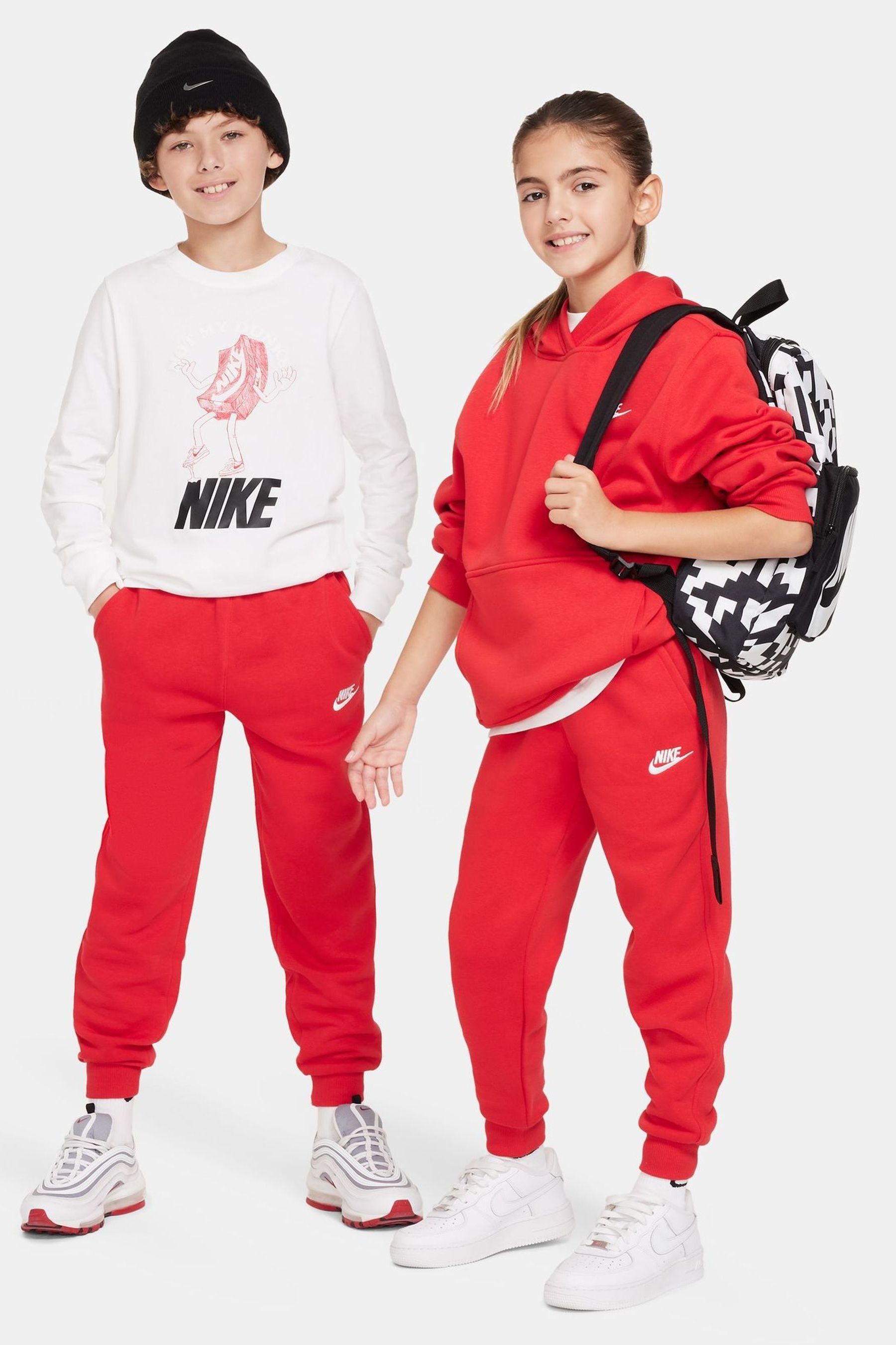 Buy Nike Red Club Fleece Joggers from Next Luxembourg