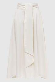 Reiss White Rebecca Fitted High Rise Midi Skirt - Image 2 of 6