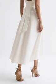 Reiss White Rebecca Fitted High Rise Midi Skirt - Image 5 of 6