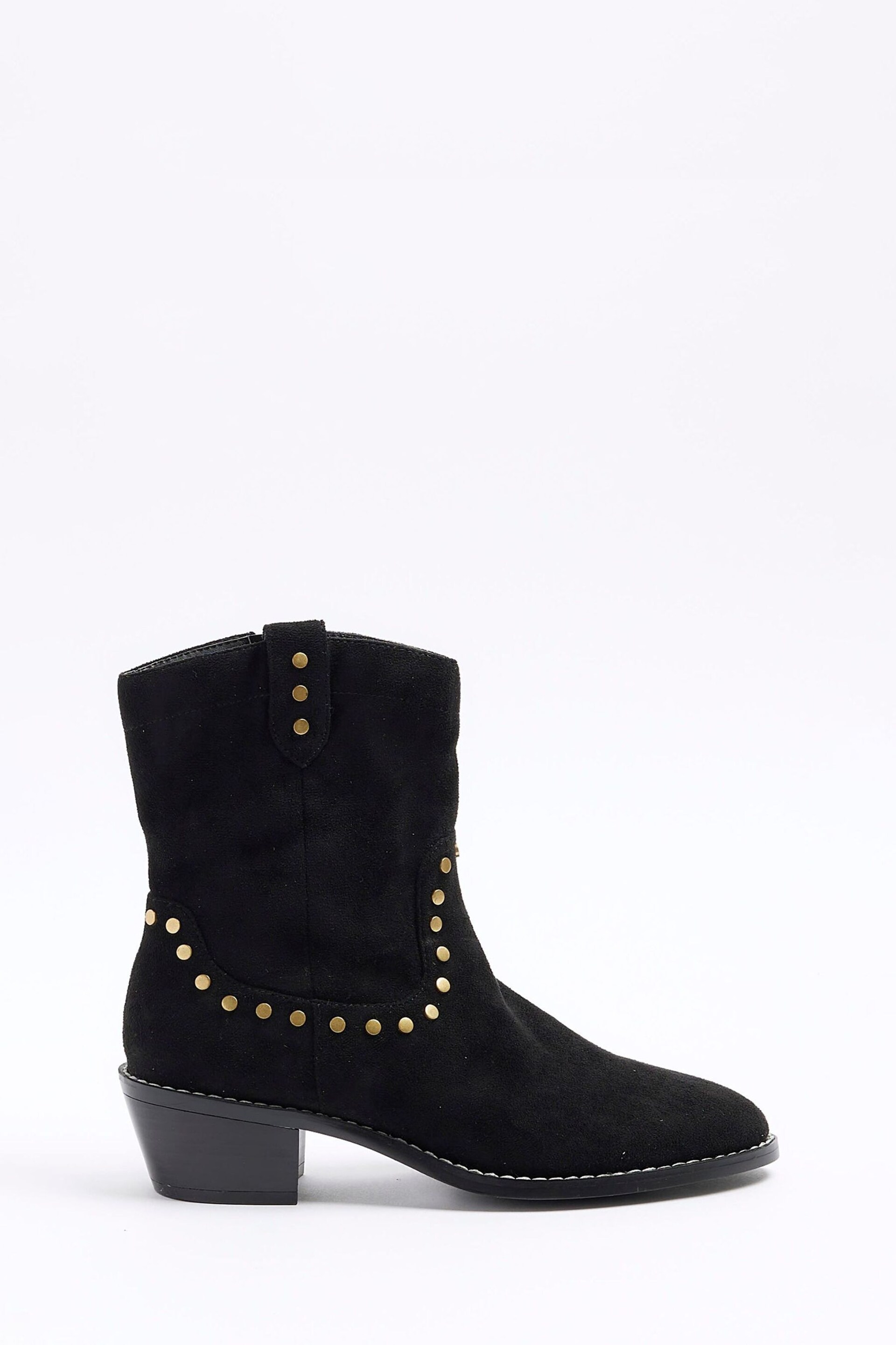 River Island Brown Studded Western Ankle Boots - Image 1 of 4