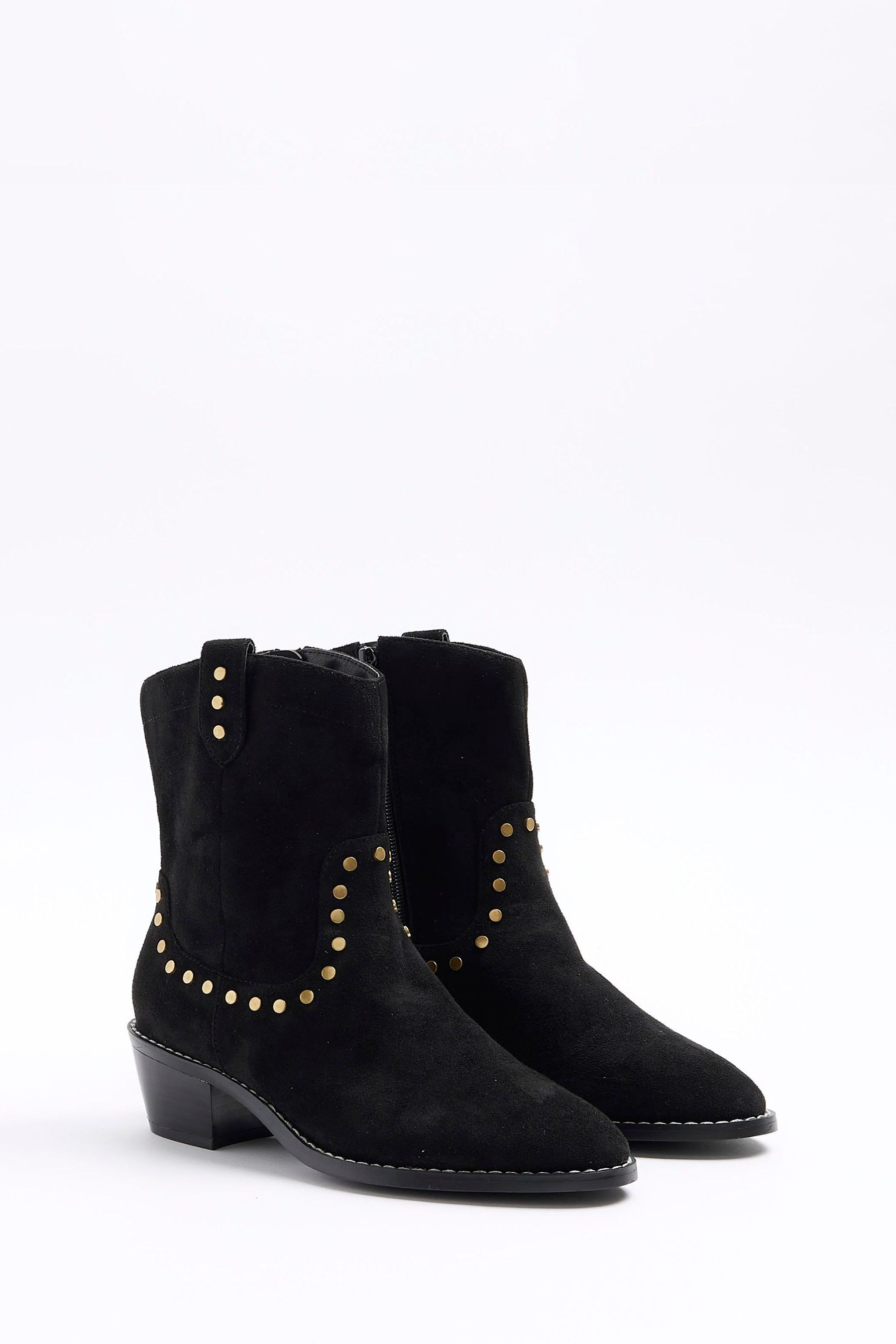 Buy River Island Brown Studded Western Ankle Boots from the Next
