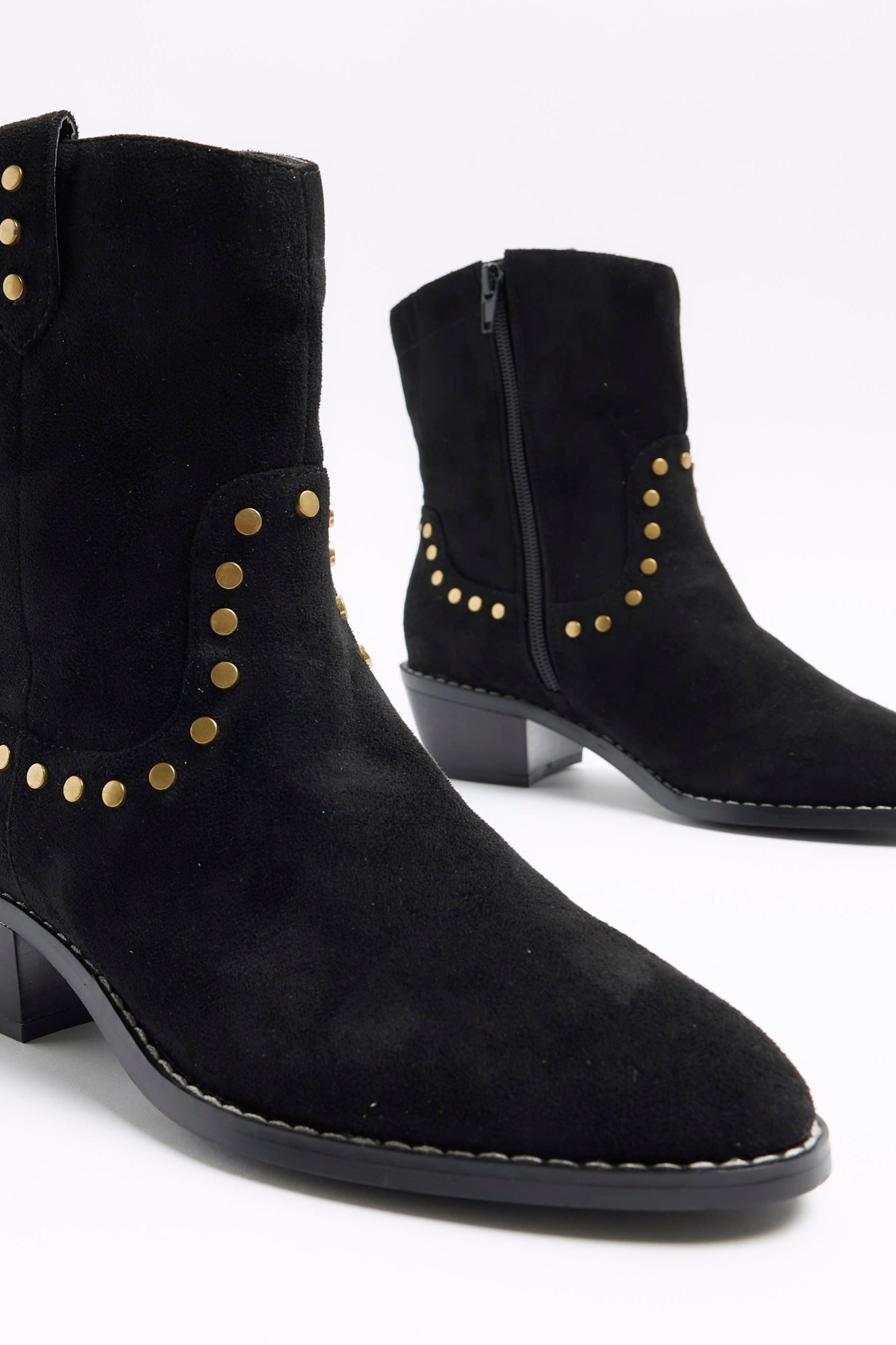 Buy River Island Brown Studded Western Ankle Boots from Next Ireland