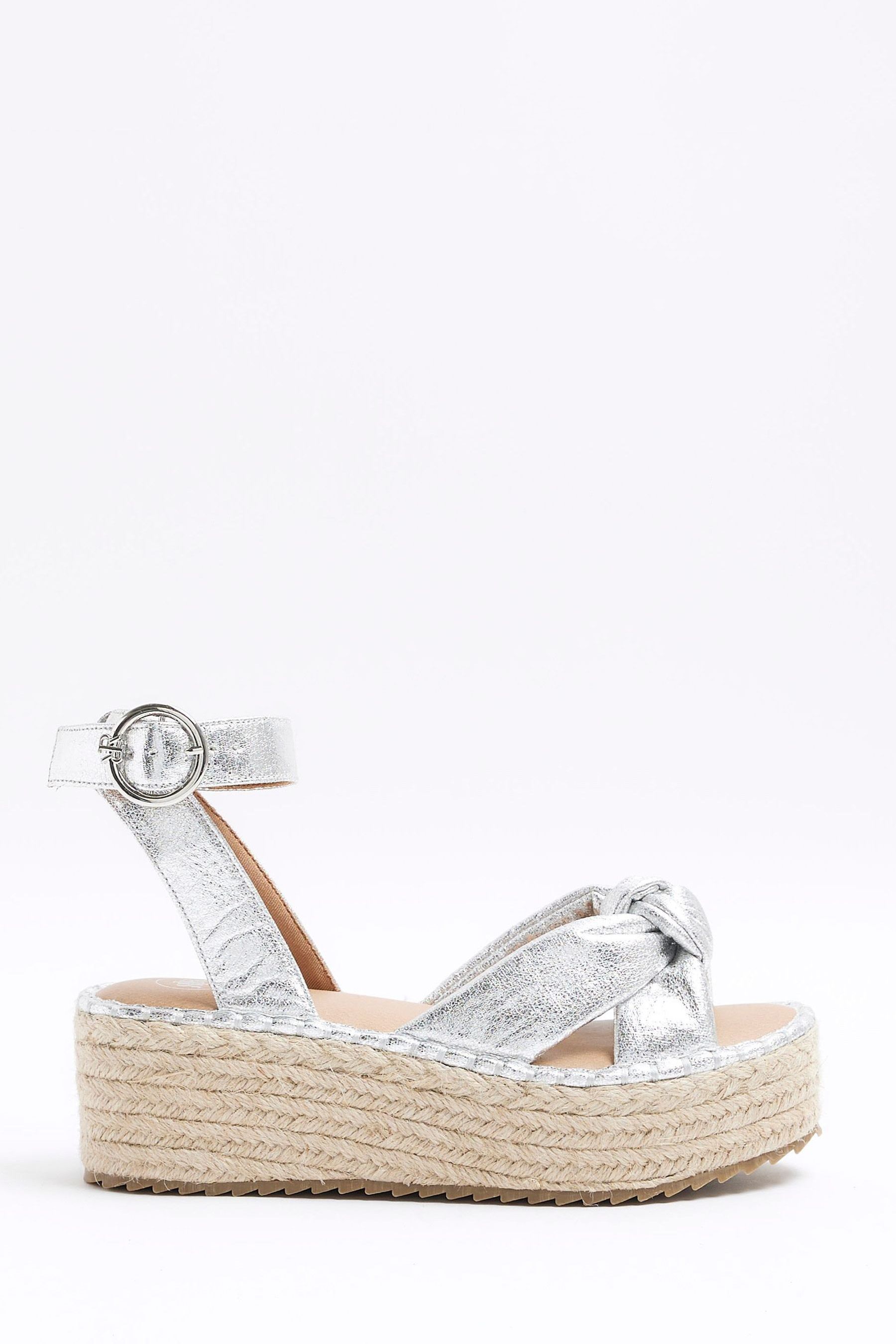 River island silver sandals 2025