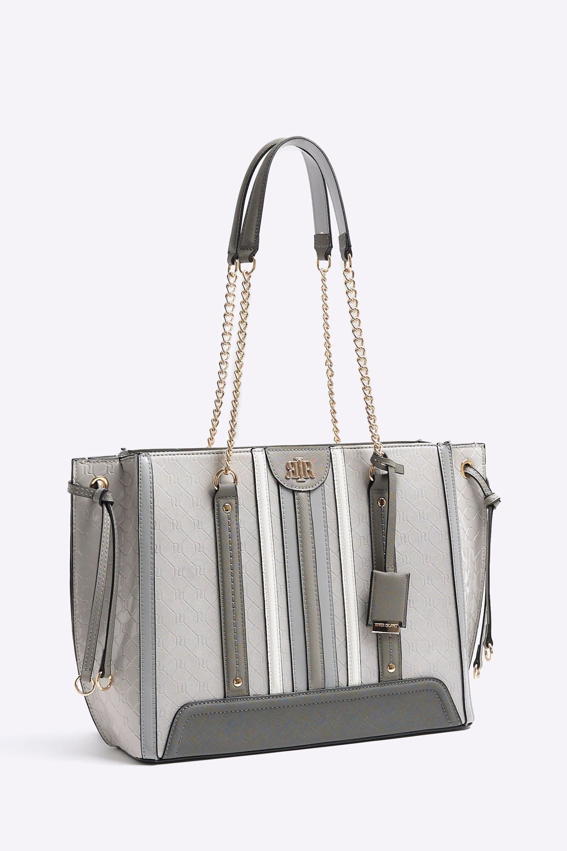 River Island Grey Panelled Wing Tote Bag - Image 3 of 4