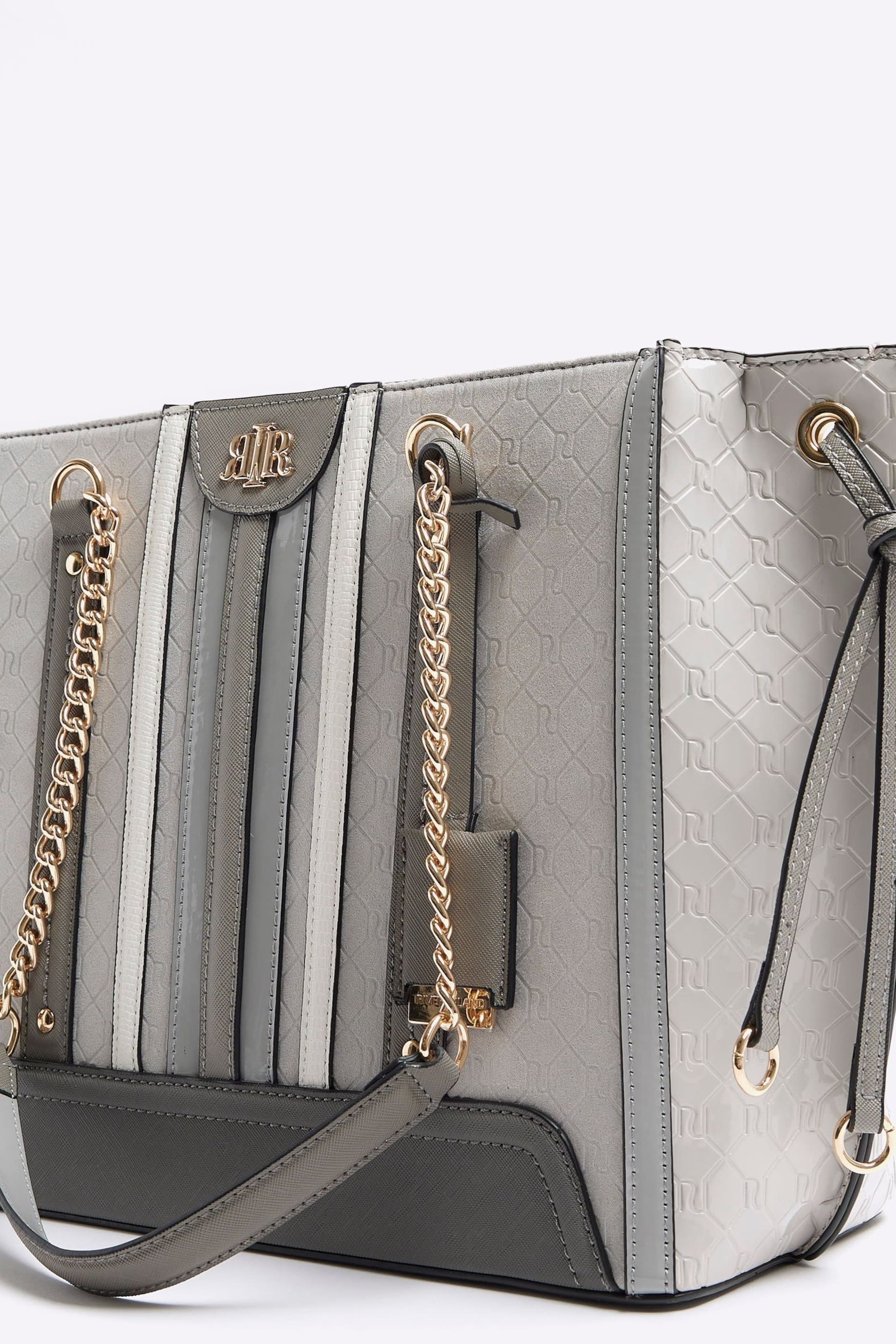 River Island Grey Panelled Wing Tote Bag - Image 4 of 4