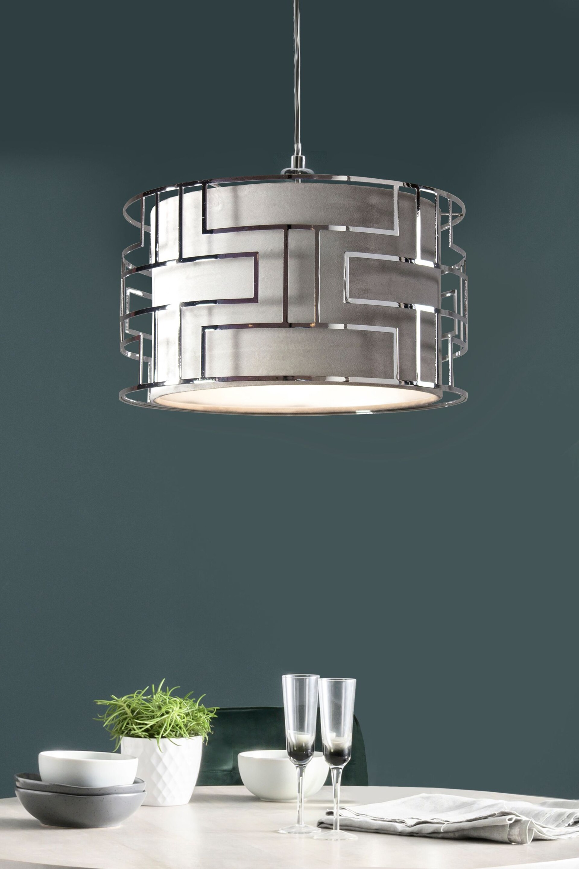 Chrome Grosvenor Easy Fit Lamp Shade - Image 1 of 6