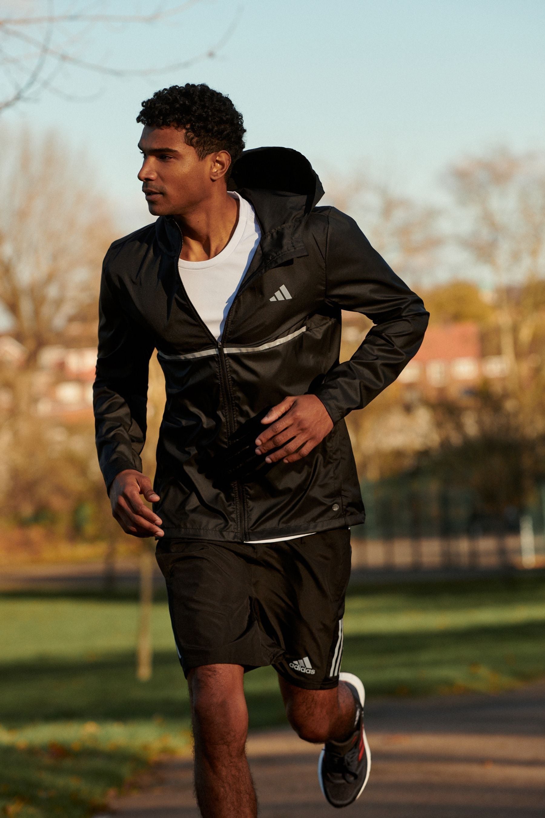 Adidas black reflective jacket discount